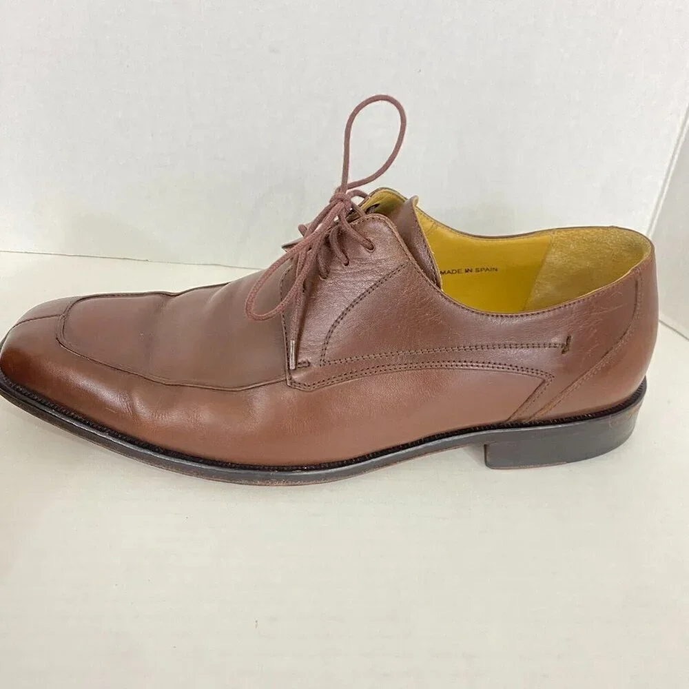 MEZLAN "Columbus" Brown Leather Oxford Dress Shoes Mens Sz 8 M Spain Lace Up 8M - Picture 3 of 16